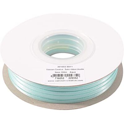 Creative Satijnen lint 3 mm x 100 m, elegant, voor het maken van kaarten, scrapbooks, cadeauverpakkingen en andere creatieve projecten, aqua, 100 stuks Creative Satijnen lint 3 mm x 100 m, elegant, voor het maken van kaarten, scrapbooks, cadeauverpakkingen en andere creatieve projecten, aqua, 100 stuks