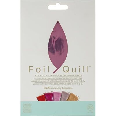 We R Memory Keepers Warmte geactiveerde folie, flamingo, set van 30 vellen in 5 kleuren, 4 x 6 inch, gebruik met Quill Pen om glanzende versieringen en ontwerpen te maken We R Memory Keepers Warmte geactiveerde folie, flamingo, set van 30 vellen in 5 kleuren, 4 x 6 inch, gebruik met Quill Pen om glanzende versieringen en ontwerpen te maken