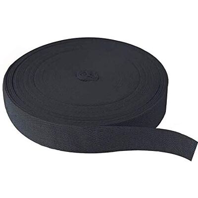 JUHONNZ Naaiband, 45 m visgraatlint van natuurlijk twill katoen, natuurlijk katoenen lint, band voor naaien, visgraatrol, voor knutselen, breien, accessoires, zwart, 2,5 cm JUHONNZ Naaiband, 45 m visgraatlint van natuurlijk twill katoen, natuurlijk katoenen lint, band voor naaien, visgraatrol, voor knutselen, breien, accessoires, zwart, 2,5 cm