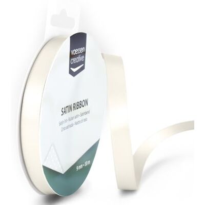 Creative Satijnen lint, 9 mm x 10 m, elegante glans voor het maken van kaarten, verzamelalbums, cadeauverpakkingen en andere creatieve projecten, ivoorkleurig, 9 mm Creative Satijnen lint, 9 mm x 10 m, elegante glans voor het maken van kaarten, verzamelalbums, cadeauverpakkingen en andere creatieve projecten, ivoorkleurig, 9 mm