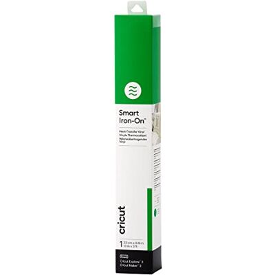 Cricut Smart Iron On, grasgroen, 0,9 m, vinylrol voor thermische overdracht (HTV), voor Explore 3 en Maker 3 Cricut Smart Iron On, grasgroen, 0,9 m, vinylrol voor thermische overdracht (HTV), voor Explore 3 en Maker 3