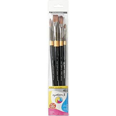 Daler Rowney DR Artist Acrylkwastenset, zwart handvat, verschillende maten Daler Rowney DR Artist Acrylkwastenset, zwart handvat, verschillende maten