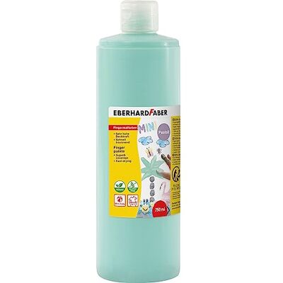 Eberhard Faber 578966 Vingerverf voor kinderen, mint, inhoud 750 ml, sneldrogend en wasbaar Eberhard Faber 578966 Vingerverf voor kinderen, mint, inhoud 750 ml, sneldrogend en wasbaar