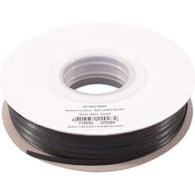Creative Satijnen lint, 3 mm x 100 m, elegant, voor het maken van kaarten, plakboeken, cadeauverpakkingen en andere creatieve projecten, zwart Creative Satijnen lint, 3 mm x 100 m, elegant, voor het maken van kaarten, plakboeken, cadeauverpakkingen en andere creatieve projecten, zwart