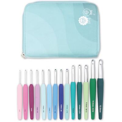 KnitPro Waves Set van 14 grote haken, maten 2-12 mm, ergonomische zachte handgrepen, zachte rubberen handgreep voor artritische handen, lichte en comfortabele breinaalden KnitPro Waves Set van 14 grote haken, maten 2-12 mm, ergonomische zachte handgrepen, zachte rubberen handgreep voor artritische handen, lichte en comfortabele breinaalden