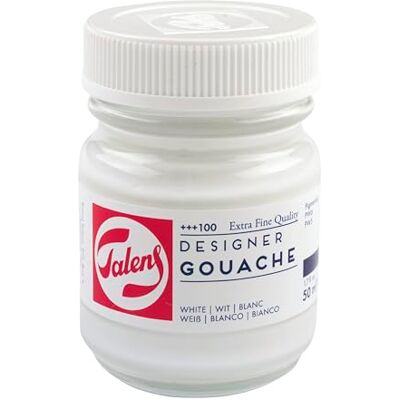 Talens Gouache kwaliteit extra fijne fles 50 ml wit 100 Talens Gouache kwaliteit extra fijne fles 50 ml wit 100