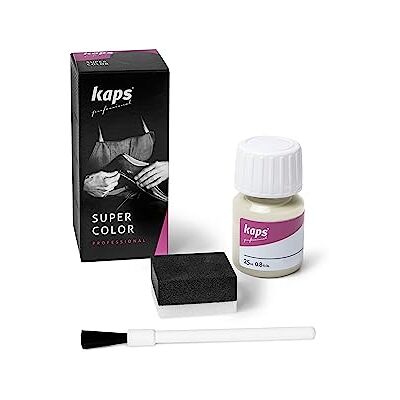 Kaps Verf voor Leren Schoenen en Tassen en Textiel, Met Spons en Kwast, Super Color, 70 Kleuren (153 Wit) 25ml - 0.85 fl. Oz. Kaps Verf voor Leren Schoenen en Tassen en Textiel, Met Spons en Kwast, Super Color, 70 Kleuren (153 Wit) 25ml - 0.85 fl. Oz.