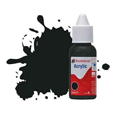 Humbrol Acrylverf, druppelfles, nr. 91, zwart / groen mat Humbrol Acrylverf, druppelfles, nr. 91, zwart / groen mat
