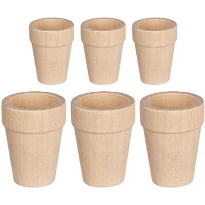 Ideen mit Herz Set van 6 miniatuur bloempotten voor modelbouw poppenhuis decoratieve houten bloempotten voor doe-het-zelf en decoratie 6 stuks in 2 maten (3 en 4 cm Ideen mit Herz Set van 6 miniatuur bloempotten voor modelbouw poppenhuis decoratieve houten bloempotten voor doe-het-zelf en decoratie 6 stuks in 2 maten (3 en 4 cm