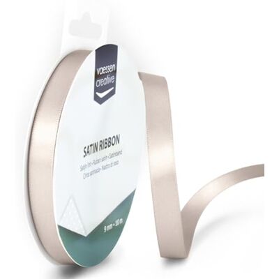 Creative Satijnen lint, 9 mm x 10 m, elegante glitter, voor het knutselen van kaarten, verzamelalbums, cadeauverpakkingen en andere creatieve projecten, beige, 9 mm Creative Satijnen lint, 9 mm x 10 m, elegante glitter, voor het knutselen van kaarten, verzamelalbums, cadeauverpakkingen en andere creatieve projecten, beige, 9 mm