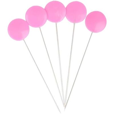 Bohin France Hoofdspelden van kunststof, vernikkeld, scherpe punt, voor naai- en breiprojecten, staal, fuchsia, 42 x 0,55 mm, 100 stuks Bohin France Hoofdspelden van kunststof, vernikkeld, scherpe punt, voor naai- en breiprojecten, staal, fuchsia, 42 x 0,55 mm, 100 stuks