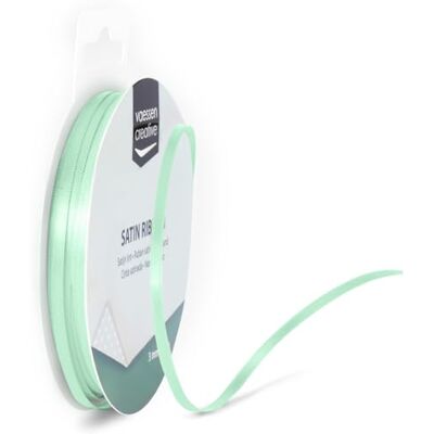 Creative Satijnen lint 3 mm, 10 m, pastelgroen, decoratief lint, stoffen lint voor bruiloft, doop en verjaardagsgeschenken Creative Satijnen lint 3 mm, 10 m, pastelgroen, decoratief lint, stoffen lint voor bruiloft, doop en verjaardagsgeschenken