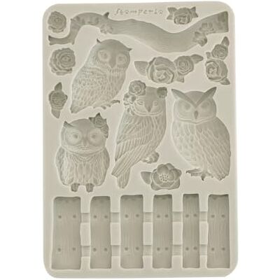 Stamperia Siliconen mal A5 voor scrapbooking, bullet journals en meer, niet-klevend oppervlak, geschikt voor Air-Dry Clay, hars en meer, perfect voor handwerk en geschenken (The Owl's House, uilen Stamperia Siliconen mal A5 voor scrapbooking, bullet journals en meer, niet-klevend oppervlak, geschikt voor Air-Dry Clay, hars en meer, perfect voor handwerk en geschenken (The Owl's House, uilen