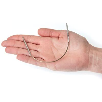 Addi Cirkelbreinaald voor sokken, 20 cm, metaal, voor het hele jaar, voor het breien van sokken en knutselen, dikte 2 Addi Cirkelbreinaald voor sokken, 20 cm, metaal, voor het hele jaar, voor het breien van sokken en knutselen, dikte 2