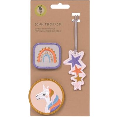 Lässig Set hangers en patches (3 stuks) met drukknop / schoolpatches set eenhoorn Lässig Set hangers en patches (3 stuks) met drukknop / schoolpatches set eenhoorn
