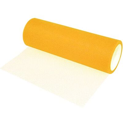 AERZETIX C55267 – rol tule net 15 cm x 9 m – kleur: geel – voor het naaien van kleding, handwerk, decoratie AERZETIX C55267 – rol tule net 15 cm x 9 m – kleur: geel – voor het naaien van kleding, handwerk, decoratie