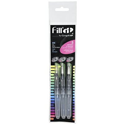 GRAPH'IT GRAPHIT Fill'It Set van 3 tankkwasten van 5 ml voor acryl- of alcoholinkt, vloeibare verf, water voor aquareller, fijne punten, medium en breed GRAPH'IT GRAPHIT Fill'It Set van 3 tankkwasten van 5 ml voor acryl- of alcoholinkt, vloeibare verf, water voor aquareller, fijne punten, medium en breed