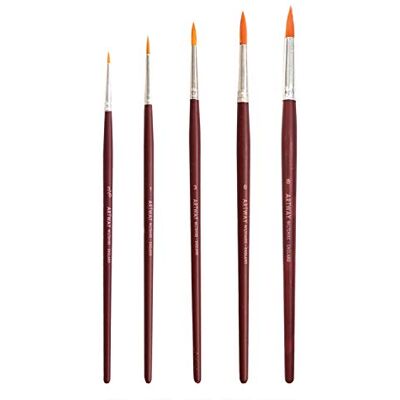 Artway Set van 5 ronde synthetische penselen met fijne punt Artway Set van 5 ronde synthetische penselen met fijne punt