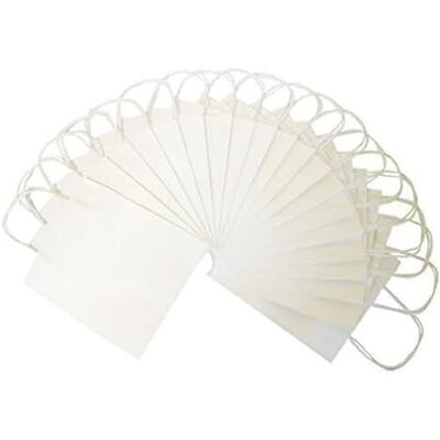Folia 21200 20 stuks kraftpapieren zakken 12 x 5,5 x 15 cm wit om te knutselen, decoratie en cadeau Folia 21200 20 stuks kraftpapieren zakken 12 x 5,5 x 15 cm wit om te knutselen, decoratie en cadeau