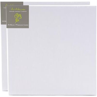ARTIKUM Set van 2 hoogwaardige doeken 70 x 70 cm canvas op spieraam 70 x 70 cm 100% linnen ± 430 g/m² drievoudig geprimed, gespannen spieraam klaar om te beschilderen met canvas ARTIKUM Set van 2 hoogwaardige doeken 70 x 70 cm canvas op spieraam 70 x 70 cm 100% linnen ± 430 g/m² drievoudig geprimed, gespannen spieraam klaar om te beschilderen met canvas