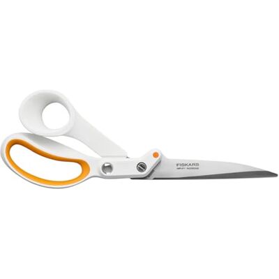 Fiskars Amplify RazorEdge naaischaar voor rechtshandigen, lengte: 25 cm, roestvrijstalen mes/kunststof handgrepen, wit/oranje, 1070082 Fiskars Amplify RazorEdge naaischaar voor rechtshandigen, lengte: 25 cm, roestvrijstalen mes/kunststof handgrepen, wit/oranje, 1070082
