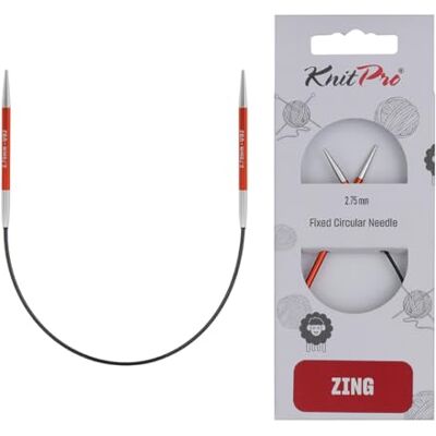 KnitPro Zing vaste breinaalden rondbreinaalden 22,5 cm x 2,75 mm KnitPro Zing vaste breinaalden rondbreinaalden 22,5 cm x 2,75 mm