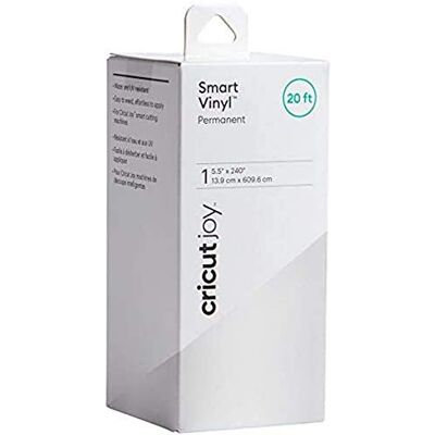 Cricut Joy Smart, permanente vinylrol, wit, 6,1 m (6,1 m), voor gebruik met Joy Cricut Joy Smart, permanente vinylrol, wit, 6,1 m (6,1 m), voor gebruik met Joy