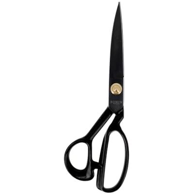 Bohin France France Hoog koolstofgehalte, staal, zwart (23 cm), professionele naaischaar met rubberen coating, handgreep, 1 stuk Bohin France France Hoog koolstofgehalte, staal, zwart (23 cm), professionele naaischaar met rubberen coating, handgreep, 1 stuk