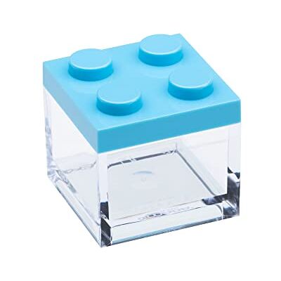Omada Design snoepjes van kunststof (24 stuks), transparant formaat 5 x 5 x 5 cm, voor feestjes, gemaakt in Italië door Adamo, kleur turquoise Omada Design snoepjes van kunststof (24 stuks), transparant formaat 5 x 5 x 5 cm, voor feestjes, gemaakt in Italië door Adamo, kleur turquoise