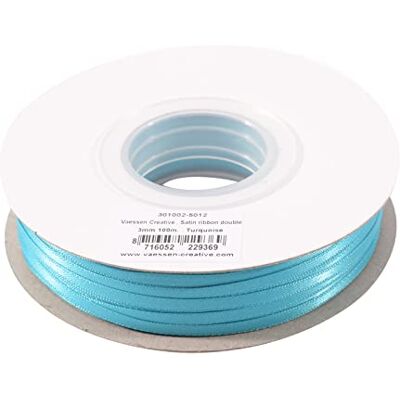 Creative Satijnen lint, 3 mm x 100 m, elegant, voor het maken van kaarten, scrapbooks, cadeauverpakkingen en andere creatieve projecten, turquoise Creative Satijnen lint, 3 mm x 100 m, elegant, voor het maken van kaarten, scrapbooks, cadeauverpakkingen en andere creatieve projecten, turquoise