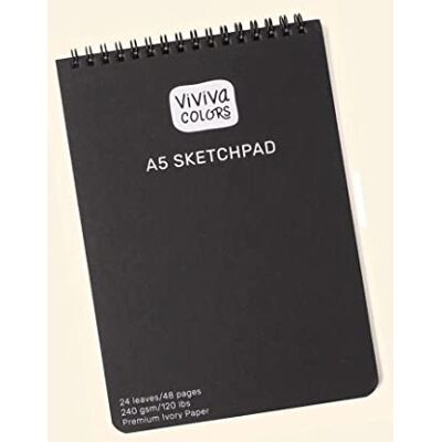 Viviva Colors Viviva VV276057 Schetsblok A5 navulverpakking voor Viviva aquarel reizen, set 24 vellen, 200 g/m², groot formaat A5 Viviva Colors Viviva VV276057 Schetsblok A5 navulverpakking voor Viviva aquarel reizen, set 24 vellen, 200 g/m², groot formaat A5