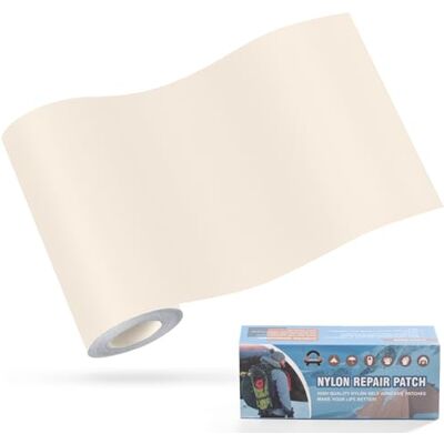 OAZ Zelfklevende nylon patches, 10 x 160 cm, waterdicht, zelfklevend, nylon patch, witte rijst, voor tenten, donsjack, slaapzak, handtas OAZ Zelfklevende nylon patches, 10 x 160 cm, waterdicht, zelfklevend, nylon patch, witte rijst, voor tenten, donsjack, slaapzak, handtas