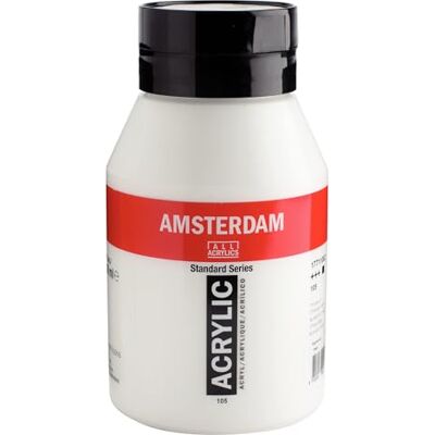 Amsterdam Standard Series Acrylverf, 1000 ml, titaniumwit, 105 Amsterdam Standard Series Acrylverf, 1000 ml, titaniumwit, 105