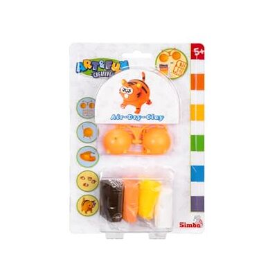 Simba Art & Fun Air Dry Clay Tiger Creatieve set met luchtdrogende boetseerklei, 4 kleuren Airclay, kunststof onderdelen en handleiding (mogelijk niet beschikbaar in het Nederlands), knutselset voor Simba Art & Fun Air Dry Clay Tiger Creatieve set met luchtdrogende boetseerklei, 4 kleuren Airclay, kunststof onderdelen en handleiding (mogelijk niet beschikbaar in het Nederlands), knutselset voor