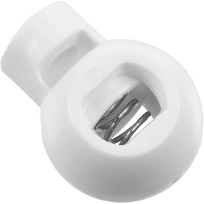 AERZETIX Set van 12 ronde koordstoppers 18 mm – koordstop met 1 gat met veer – vetersluiting voor creatieve vrije tijd – kleur wit – kunststof koord anorak/kleding AERZETIX Set van 12 ronde koordstoppers 18 mm – koordstop met 1 gat met veer – vetersluiting voor creatieve vrije tijd – kleur wit – kunststof koord anorak/kleding