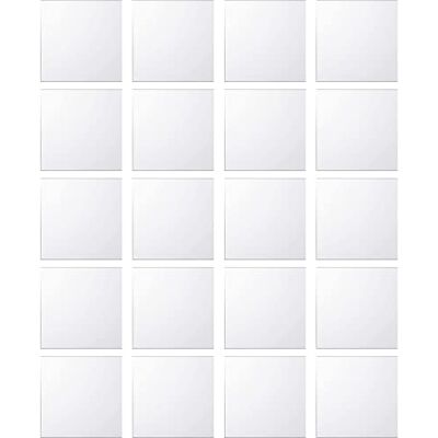 DRERIO 20 stuks spiegeltegels acryl stickers kleine vierkante spiegels doe-het-zelf kunststof mini-spiegel voor ambachtelijke decoratie 10 x 10 cm DRERIO 20 stuks spiegeltegels acryl stickers kleine vierkante spiegels doe-het-zelf kunststof mini-spiegel voor ambachtelijke decoratie 10 x 10 cm