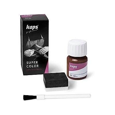 Kaps Super Color Kleurverf voor schoenen en tassen van leer en textiel, met spons en kwast, 70 kleuren, 169 oud leer 25ml - 0.85 fl. Oz. Kaps Super Color Kleurverf voor schoenen en tassen van leer en textiel, met spons en kwast, 70 kleuren, 169 oud leer 25ml - 0.85 fl. Oz.