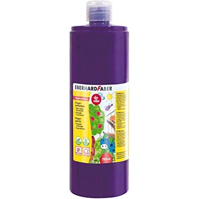 Eberhard Faber EFA Color 578937, vingerverf in de fles, lila, inhoud 750 ml, sneldrogend en wasbaar, om te mengen en voor creatief plezier Eberhard Faber EFA Color 578937, vingerverf in de fles, lila, inhoud 750 ml, sneldrogend en wasbaar, om te mengen en voor creatief plezier