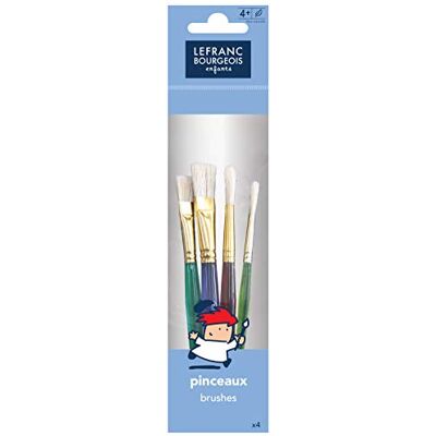 Lefranc Bourgeois Glitterpenselen voor jongens voor kinderen Set van 4 maten: 10/12/14/19 Lefranc Bourgeois Glitterpenselen voor jongens voor kinderen Set van 4 maten: 10/12/14/19