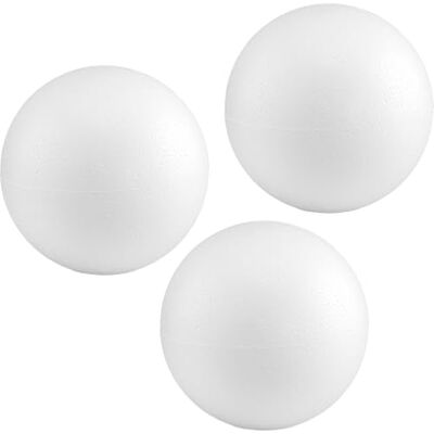 MCE-Commerce Styropor A31203 bal Ø 12 cm in glad en duurzaam polystyreen set van 3 voor doe-het-zelf, modelbouw, creatieve projecten, wit MCE-Commerce Styropor A31203 bal Ø 12 cm in glad en duurzaam polystyreen set van 3 voor doe-het-zelf, modelbouw, creatieve projecten, wit