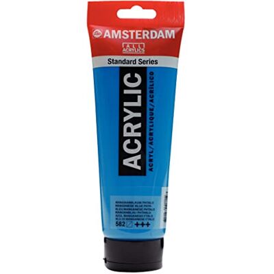 Amsterdam Standard Series acrylverf, tube 250 ml, mangaanblauw, Phtalo 582 Amsterdam Standard Series acrylverf, tube 250 ml, mangaanblauw, Phtalo 582