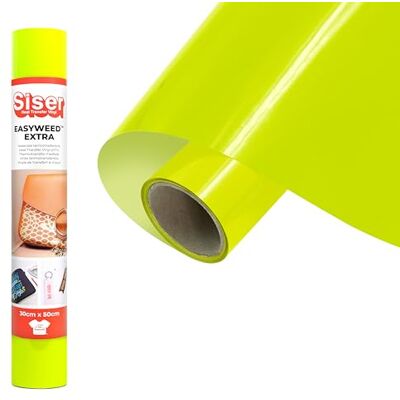 SISER ® EasyWeed® Extra neongeel, 30 cm x 0,5 m, warmteoverdracht vinyl voor het personaliseren van nylon, leer, behandelde stoffen SISER ® EasyWeed® Extra neongeel, 30 cm x 0,5 m, warmteoverdracht vinyl voor het personaliseren van nylon, leer, behandelde stoffen