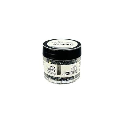 Jesmonite Glazen glitter, 30 g, grijs mengsel Jesmonite Glazen glitter, 30 g, grijs mengsel