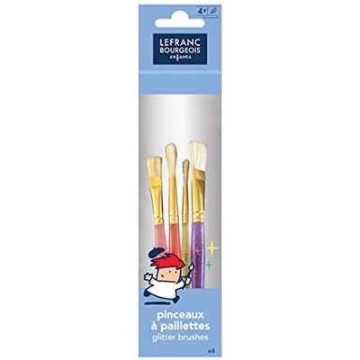 Lefranc Bourgeois Glitterkwast voor meisjes – set van 4 maten: 10/12/14/18 Lefranc Bourgeois Glitterkwast voor meisjes – set van 4 maten: 10/12/14/18