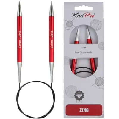 KnitPro KP47137 Zing rondbreinaalden 80 cm x 9,00 mm, aluminium, meerkleurig, 9 mm KnitPro KP47137 Zing rondbreinaalden 80 cm x 9,00 mm, aluminium, meerkleurig, 9 mm