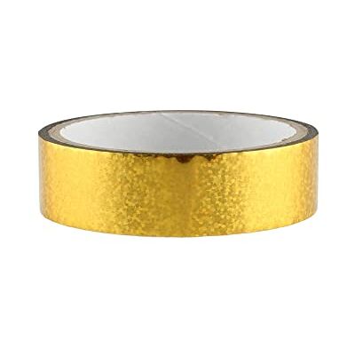 hoopomania Hoelahoepelband decoratief plakband 25 mm x 30 m geel glitter hoopomania Hoelahoepelband decoratief plakband 25 mm x 30 m geel glitter