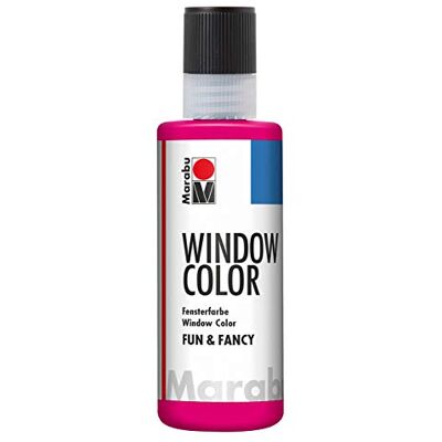 Marabu 04060004005 Window Color Fun & Fancy, frambooskleur, 80 ml, raamverf op waterbasis, afneembaar op gladde oppervlakken zoals glas, spiegels, tegels en folie Marabu 04060004005 Window Color Fun & Fancy, frambooskleur, 80 ml, raamverf op waterbasis, afneembaar op gladde oppervlakken zoals glas, spiegels, tegels en folie