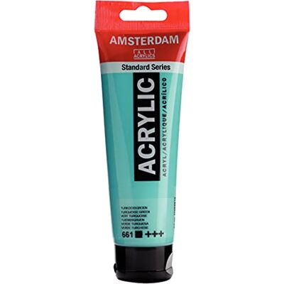 Amsterdam Standard Series acrylverf, Tube 120 ml, turkoois groen 661 Amsterdam Standard Series acrylverf, Tube 120 ml, turkoois groen 661