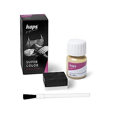 Kaps Verf voor schoenen en leren tassen en textiel, met spons en kwast, Super Color, 70 kleuren (136 Ivoor) 25ml - 0.85 fl. Oz. Kaps Verf voor schoenen en leren tassen en textiel, met spons en kwast, Super Color, 70 kleuren (136 Ivoor) 25ml - 0.85 fl. Oz.
