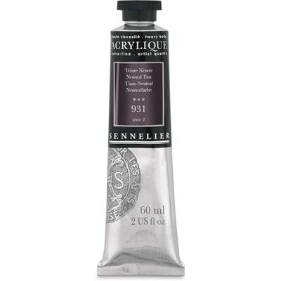 Sennelier Extra fijne acrylverf, 60 ml, neutrale kleur S2 Sennelier Extra fijne acrylverf, 60 ml, neutrale kleur S2